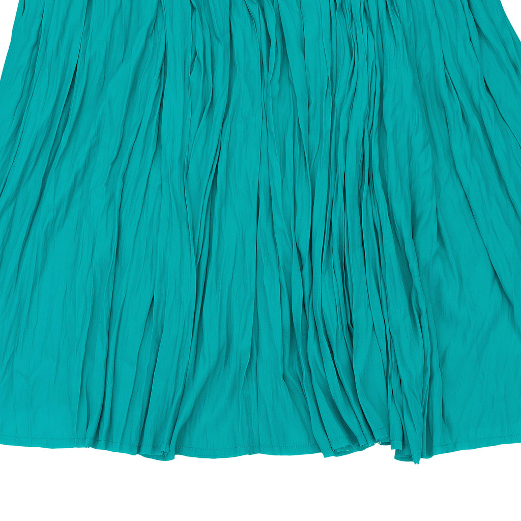 AQUAMARINE LONG PLEATED DRESS