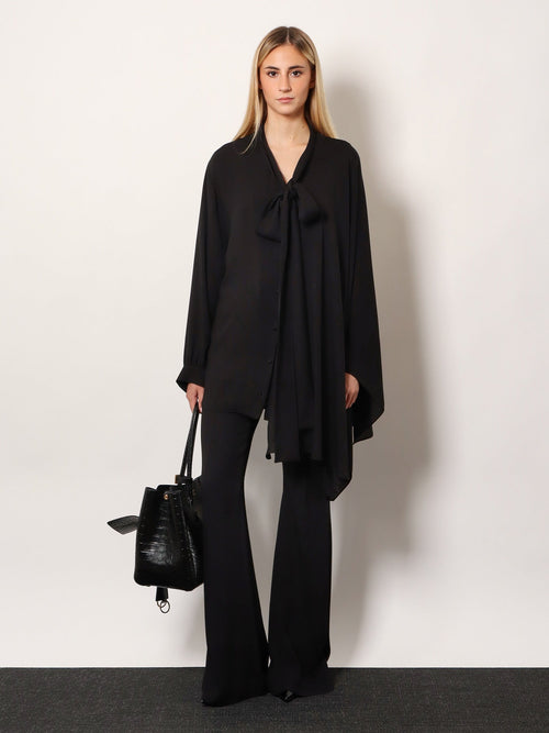 Balenciaga Women Viscose Trousers With Flared Bottom