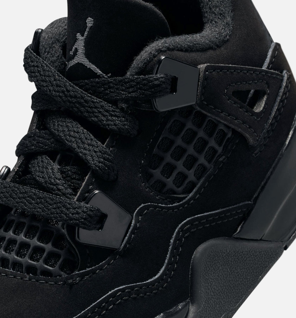 Air Jordan 4 Retro Black Cat Infant/Toddler Lifestyle Shoes - Black/Black/Light Graphite