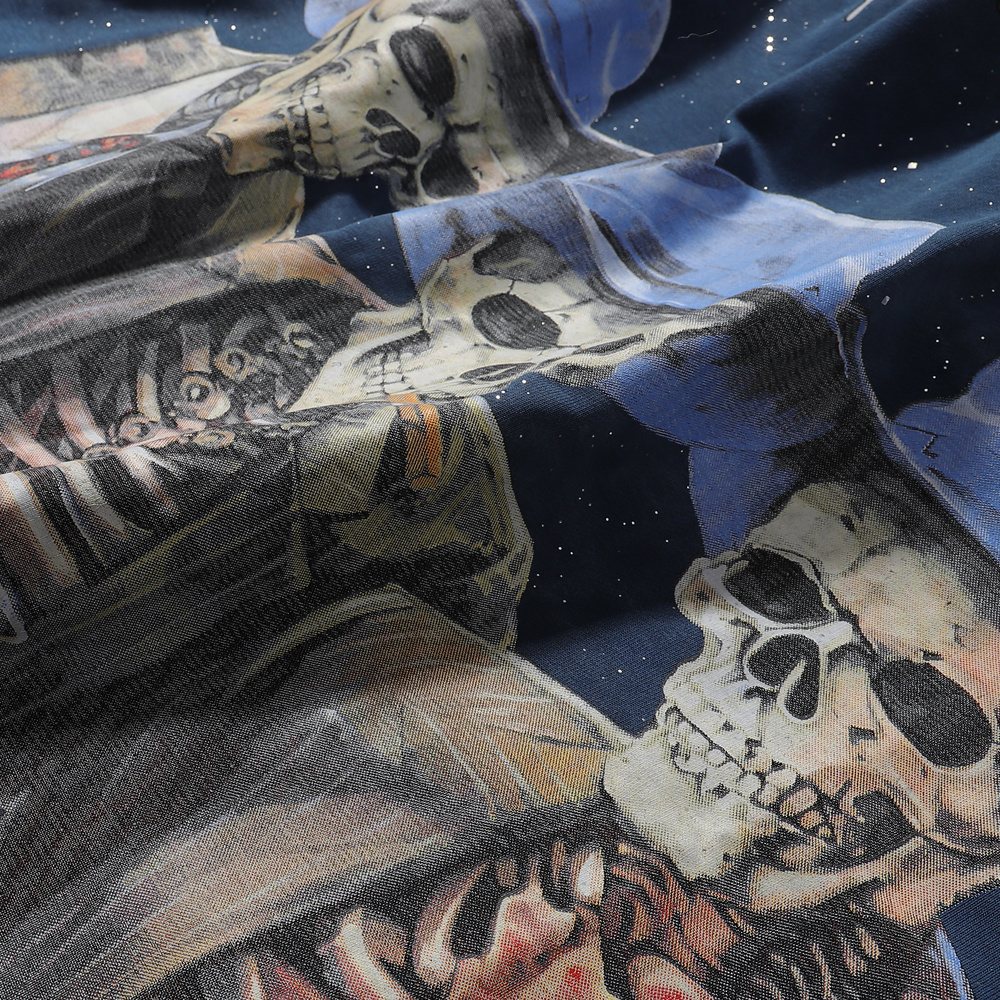 BKYS Revival Rock Skeleton Graphic Short-Sleeve T-Shirt