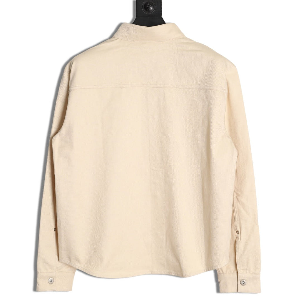Burberry Shield-Detail Denim Shirt Jacket - Light Beige